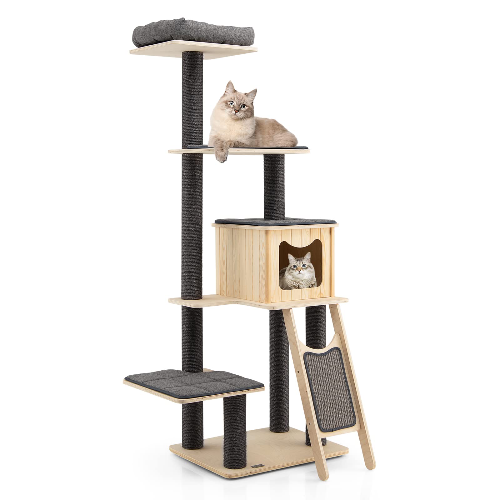 69 Inch Modern Cat Tree - Tangkula
